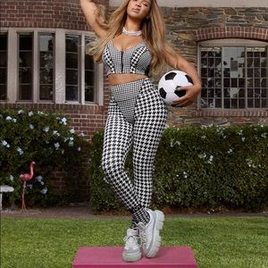 SOLD OUT Halls of Ivy x Adidas houndstooth Seam Tights — Size M, NWOT.